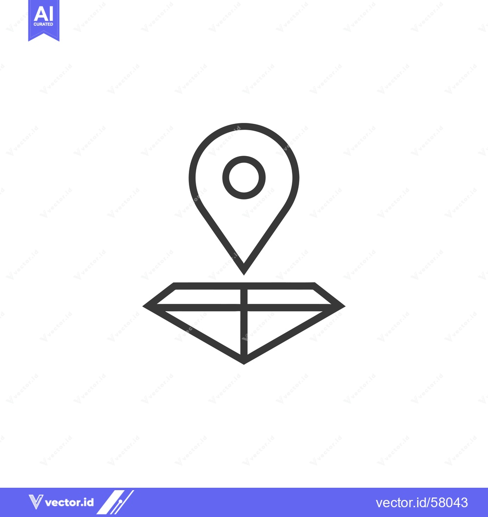 Premium Vector dari Location Marker on a Geometric Diamond Shape