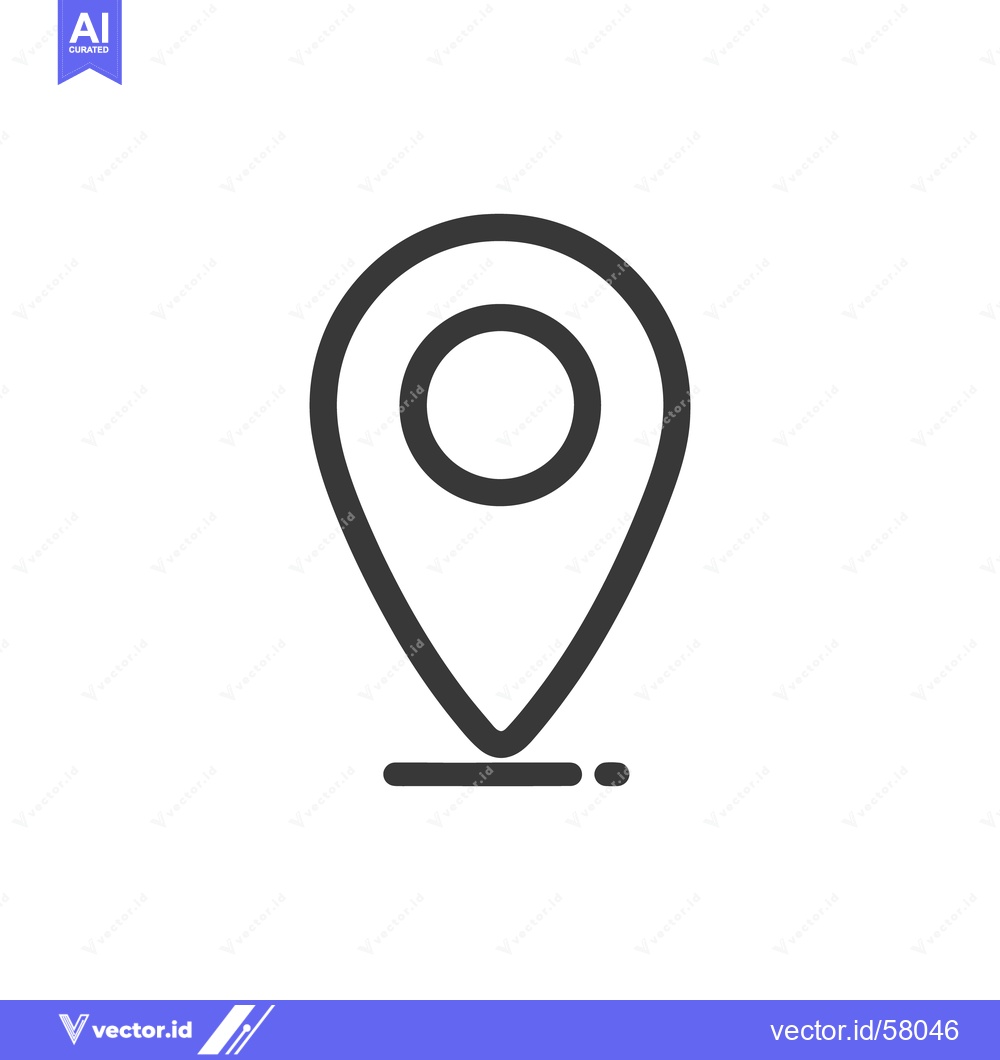 Premium Vector dari Minimalist Dark Gray Location Pin Icon on White Background
