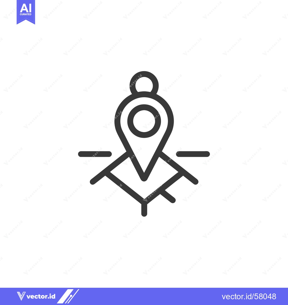 Premium Vector dari Location Pin Icon on Abstract Map Outline