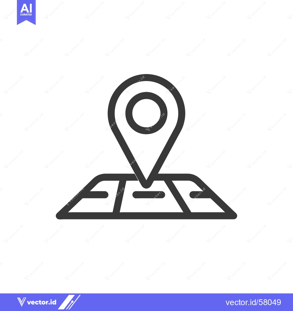 Premium Vector of Location pin icon on a map outline