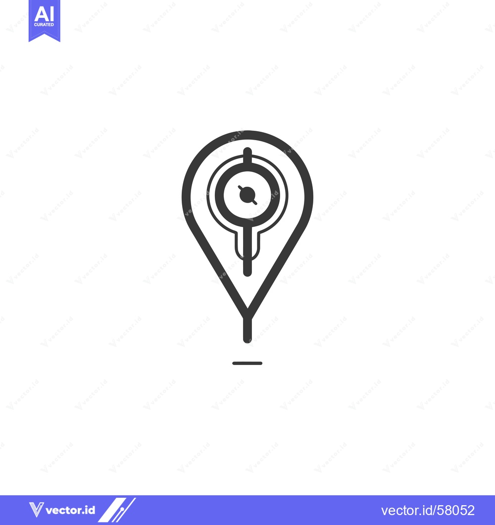 Premium Vector dari Location Pin Icon with Circle Inside