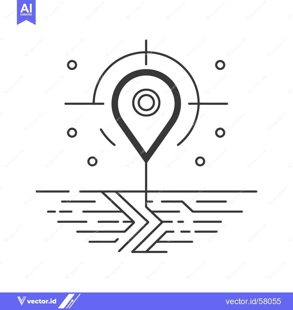 Premium Vector of Location Pin Targeted by a Circular Crosshair Over Abstract Circuitry