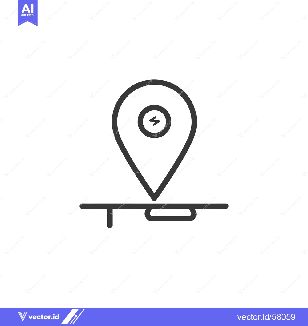 Premium Vector dari Location Pin with Lightning Bolt Inside a Circle