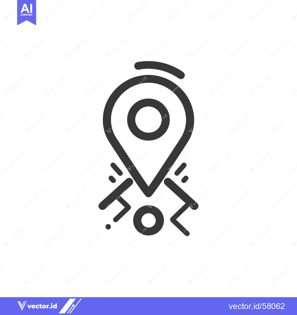 Premium Vector dari Location Pin with Two Arrows Pointing Downwards
