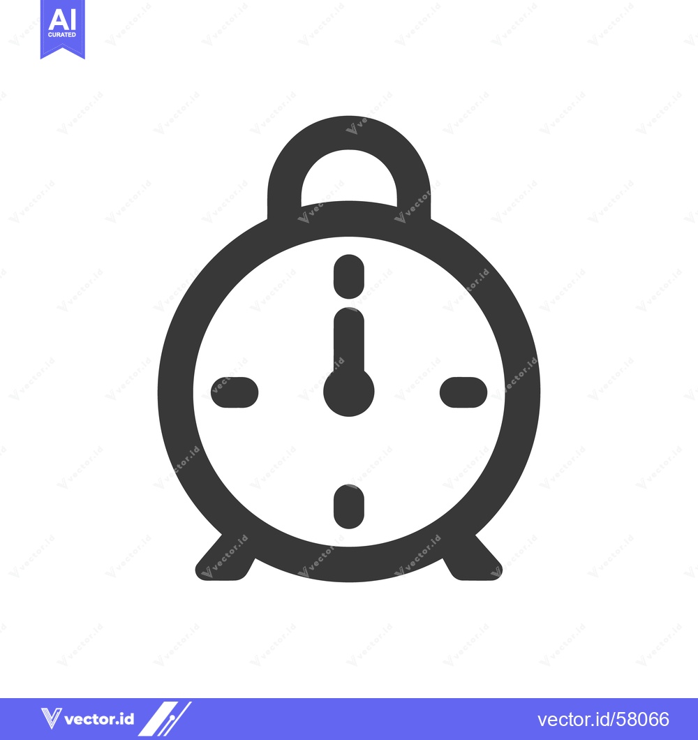 Premium Vector of Midnight Alarm: Bold Clock Icon Signifying Time