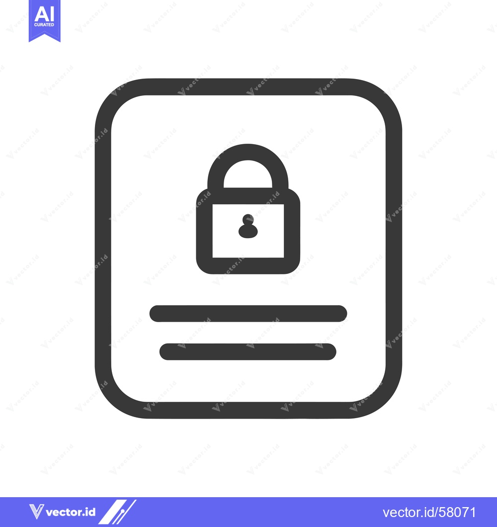 Premium Vector dari Locked Document With Three Lines Icon
