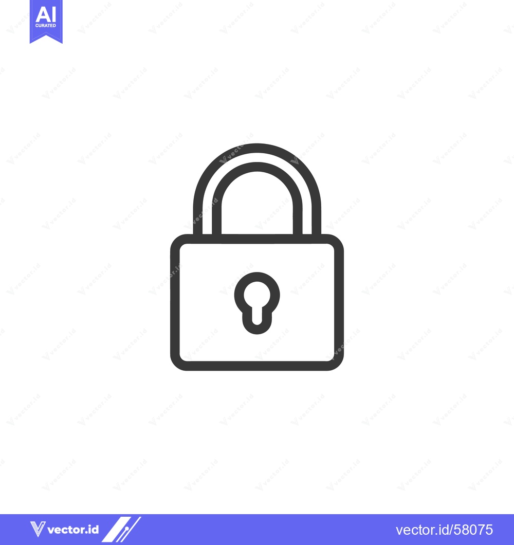Premium Vector of Minimalist Padlock Icon: Security, Protection, and Privacy Symbol in B