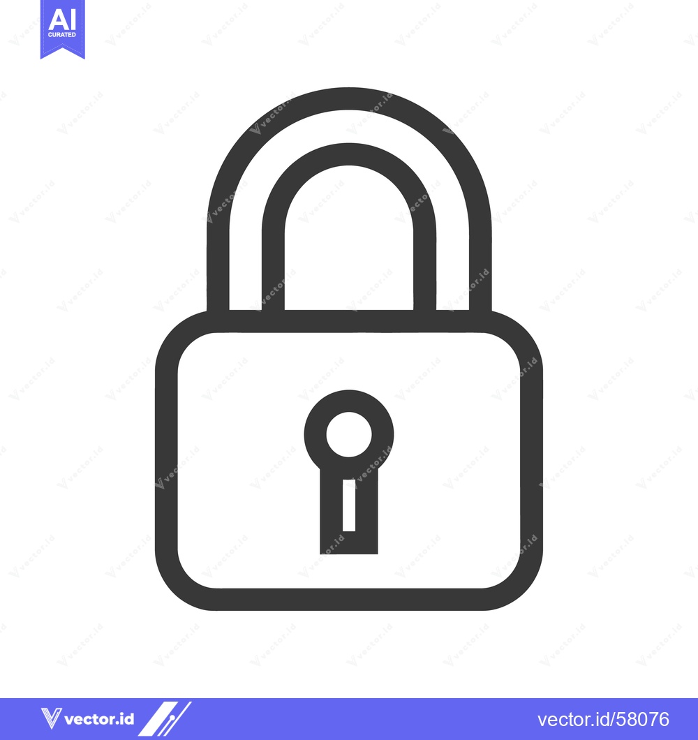 Premium Vector dari A simple illustration depicting a closed padlock for security purposes