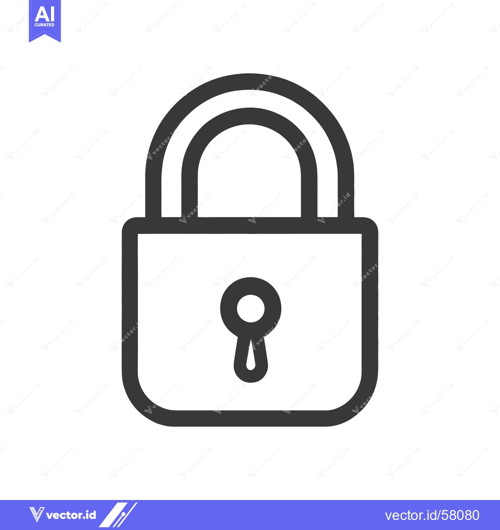 Premium Vector dari A simple black padlock icon representing security and protection