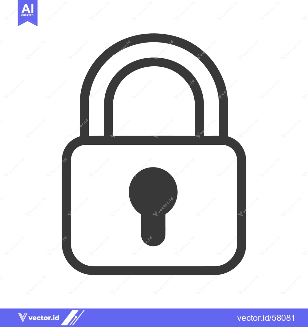 Premium Vector of Simple black and white graphic depicting a closed padlock icon