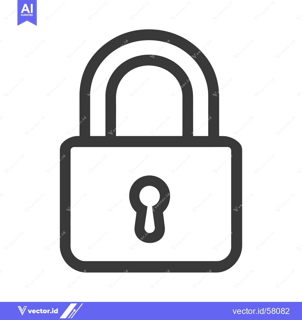 Premium Vector dari A simple outlined lock icon representing security and safety
