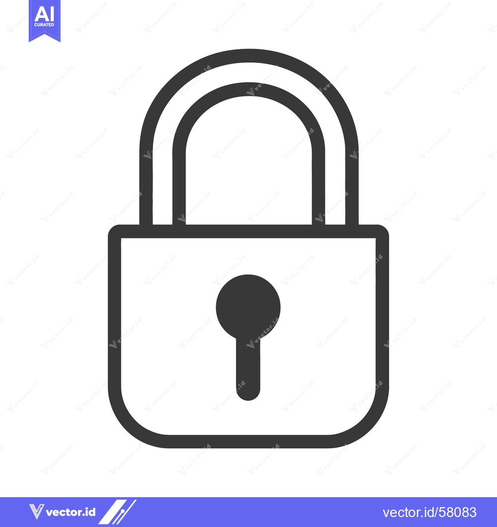 Premium Vector dari A simple black and white illustration of a closed padlock