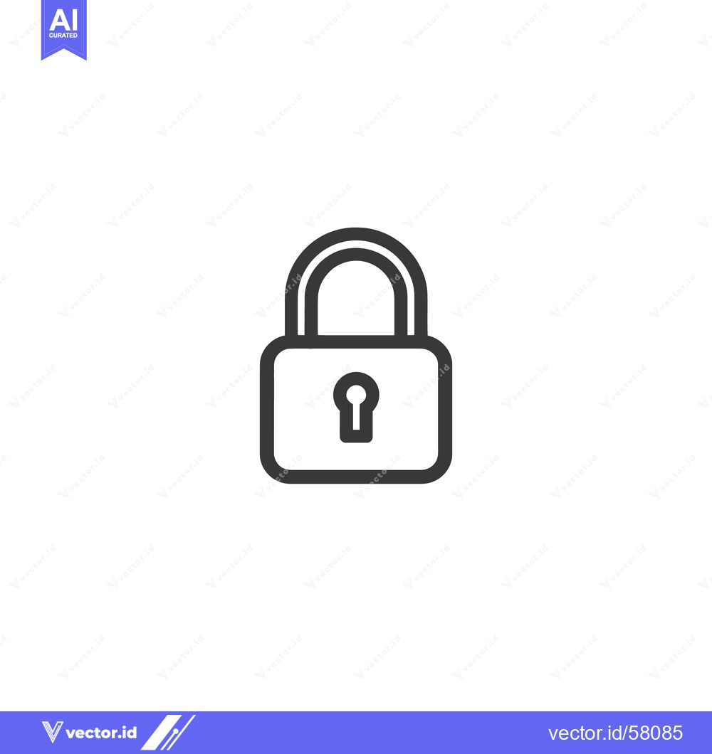 Premium Vector of Minimalist Padlock Icon: Security, Protection, and Privacy Symbol