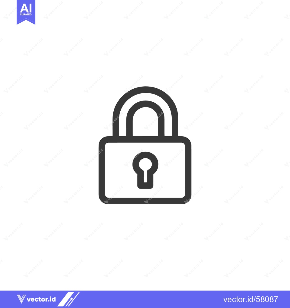 Premium Vector of Minimalist Padlock Icon: Security, Privacy, and Protection Symbol