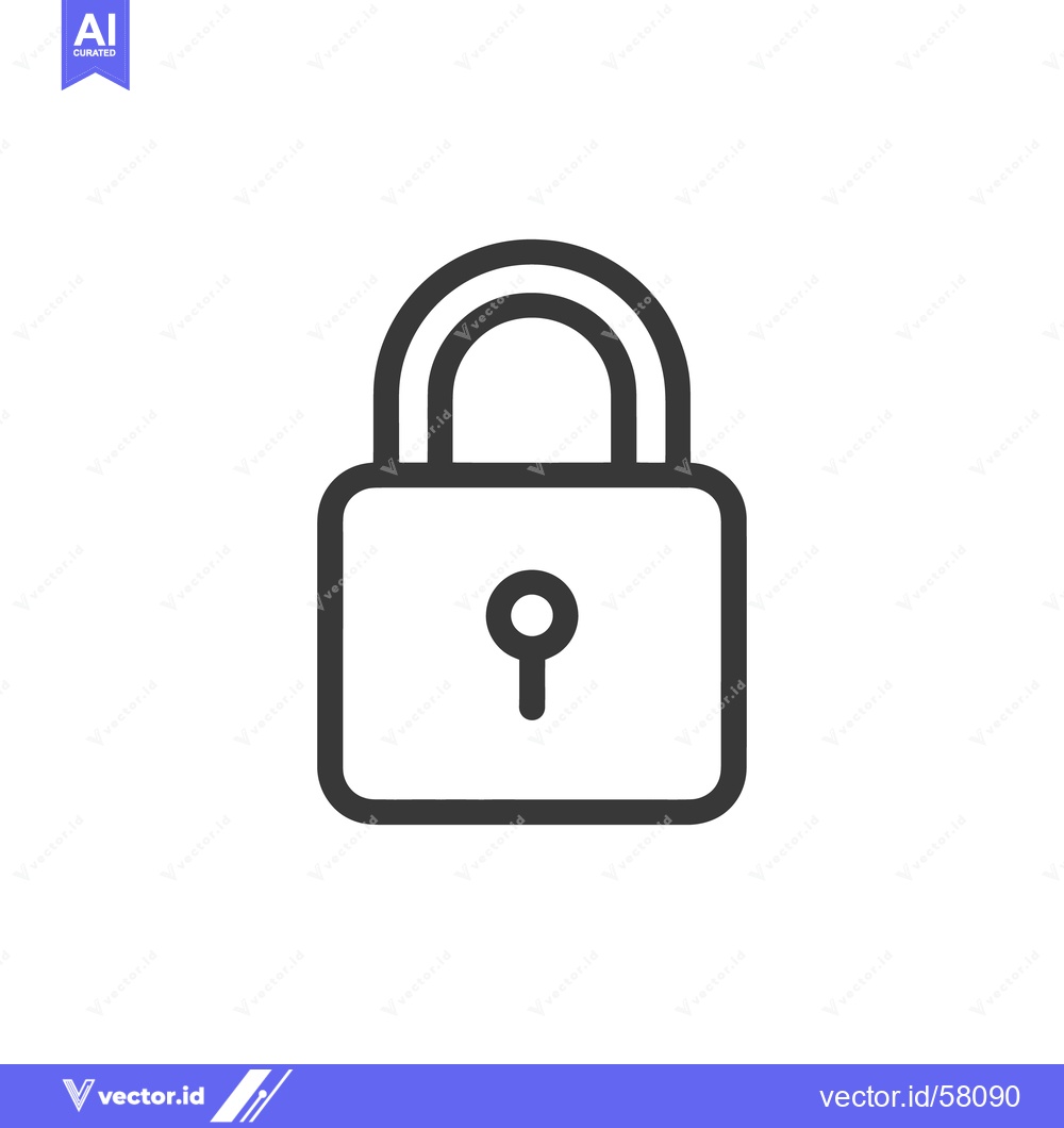 Premium Vector dari Minimalist Padlock Icon: Security Symbol in Bold Outline Style