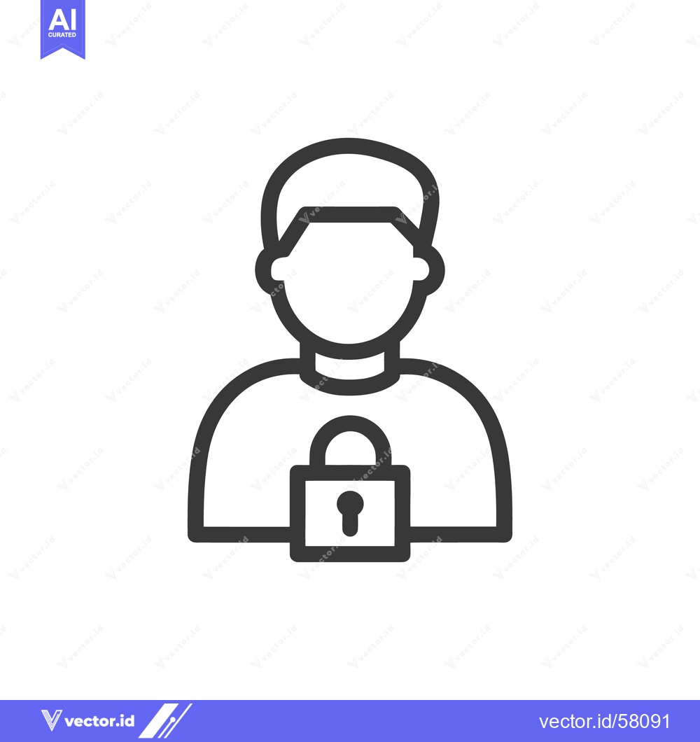 Premium Vector dari User Security Icon: Person with Padlock, Data Protection Concept