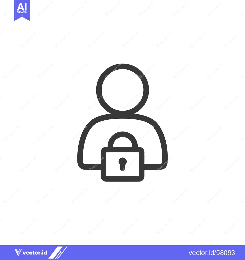 Premium Vector dari User Security Icon: Person Holding Padlock Symbolizing Data Protection
