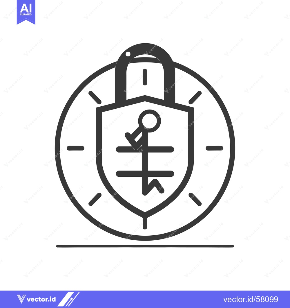 Premium Vector of Lock with Keyhole and Shield Icon