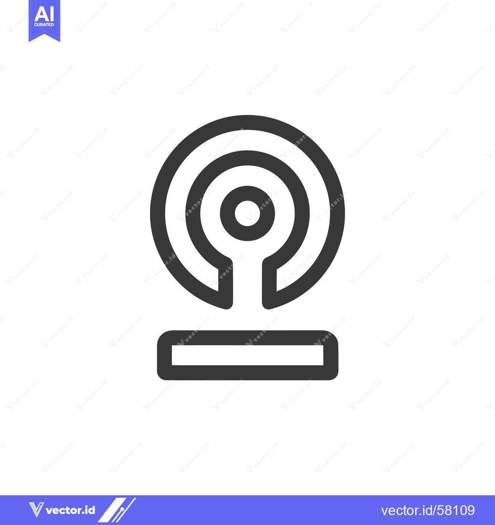 Premium Vector of Minimalist Wireless Signal Icon: Concentric Circles and Base