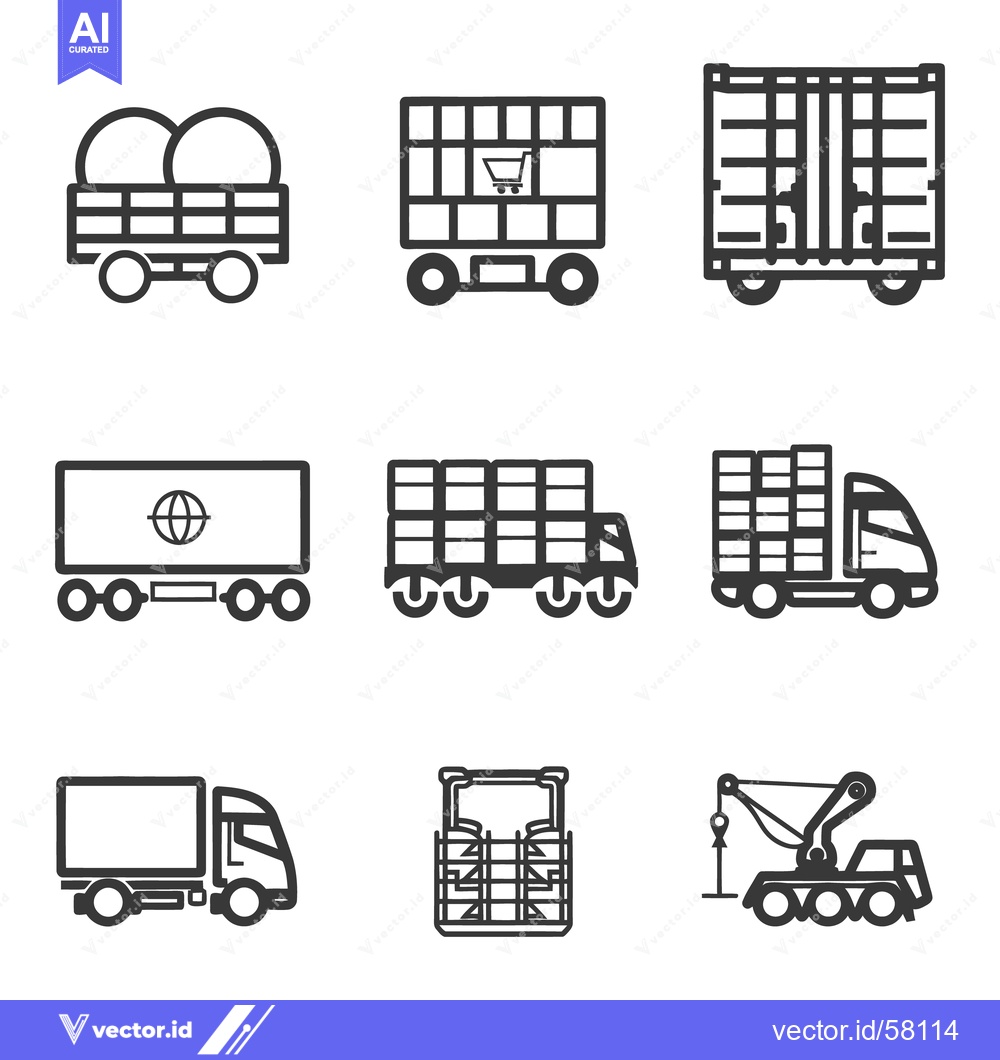 Premium Vector dari Illustrations depicting various vehicles designed for transportation p