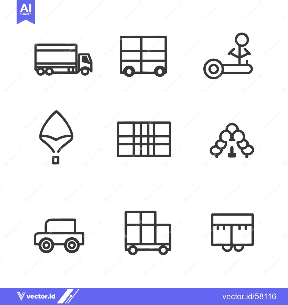 Premium Vector of Various icons depicting different modes of transportation and conveyan