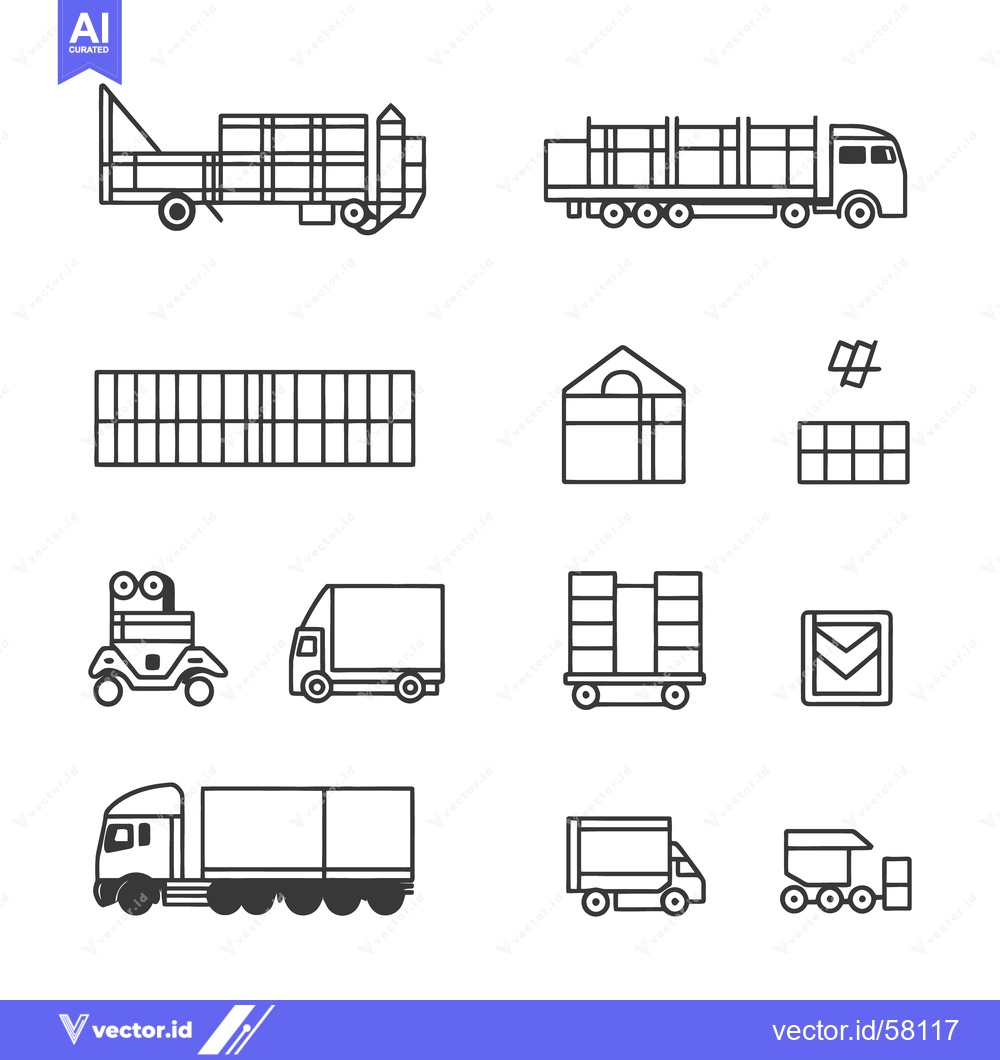 Premium Vector dari Several Line Art Illustrations Depicting Various Transportation Vehicl