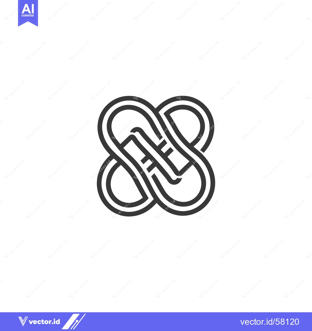 Premium Vector dari A symmetrical graphic depicts interwoven shapes with clean lines