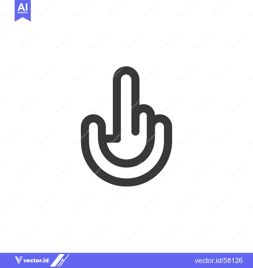 Premium Vector dari Stylized Hand Gesture Icon: Middle Finger, Bold Line Art