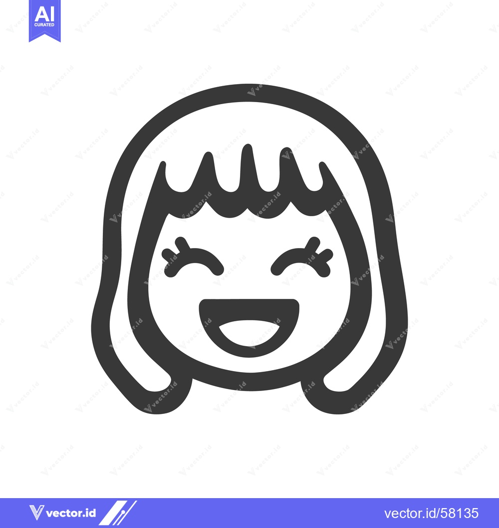 Premium Vector dari A happy girl smiling with a wide open joyful expression on her face