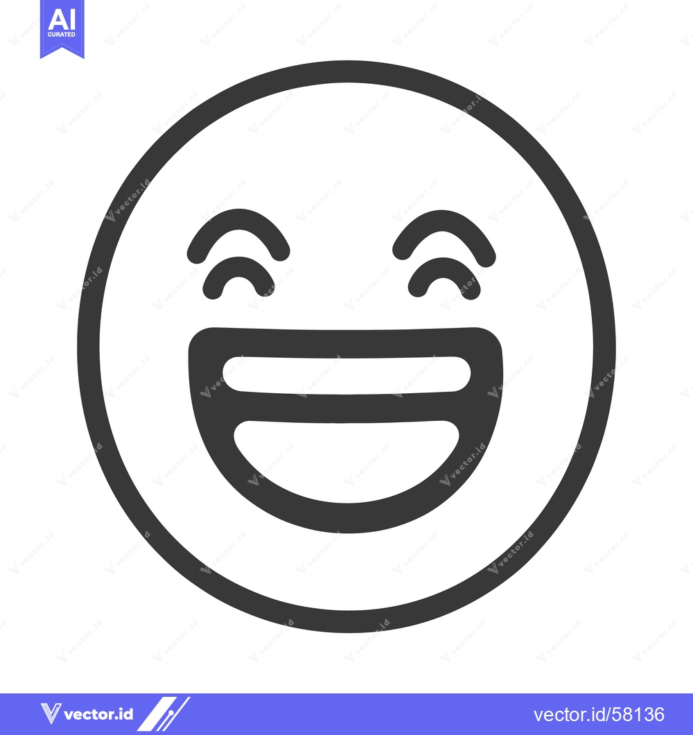 Premium Vector dari A smiling face emoji expressing happiness in a simple black design