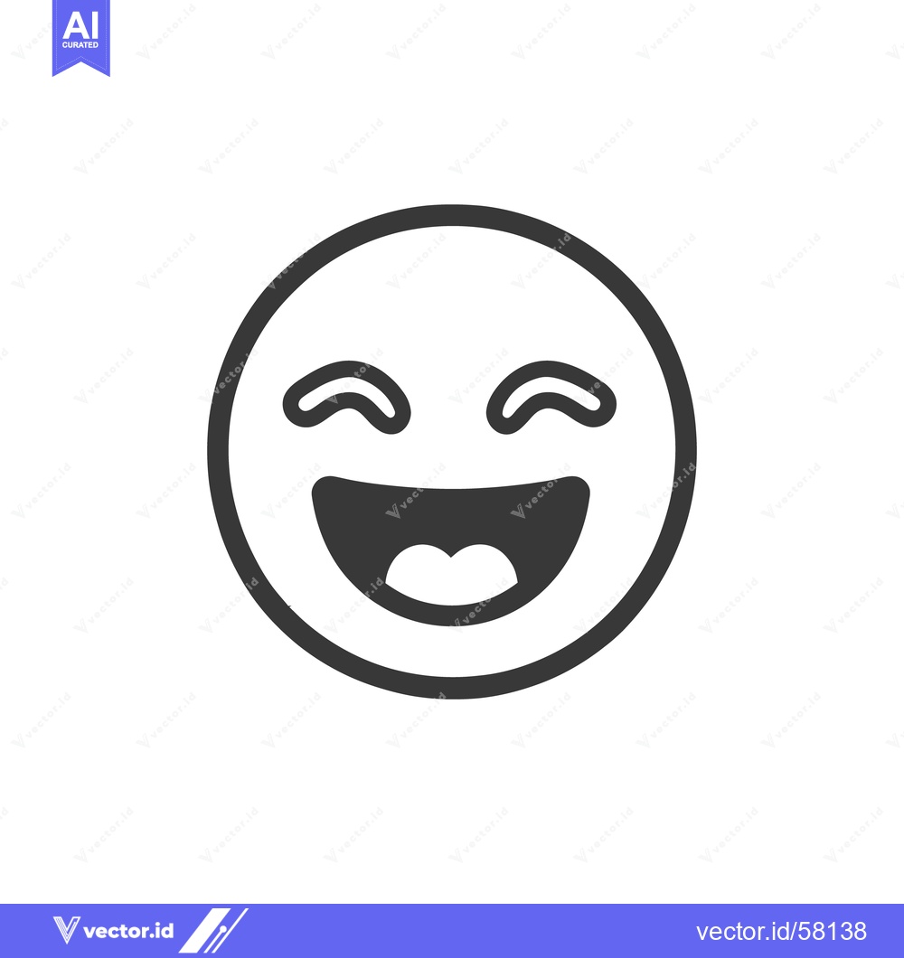 Premium Vector dari A happy circular face expressing positive emotion with open mouth