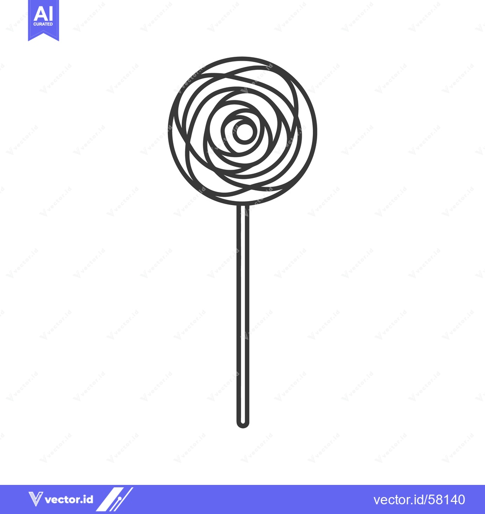 Premium Vector of A simple black and white drawing of a spiral lollipop