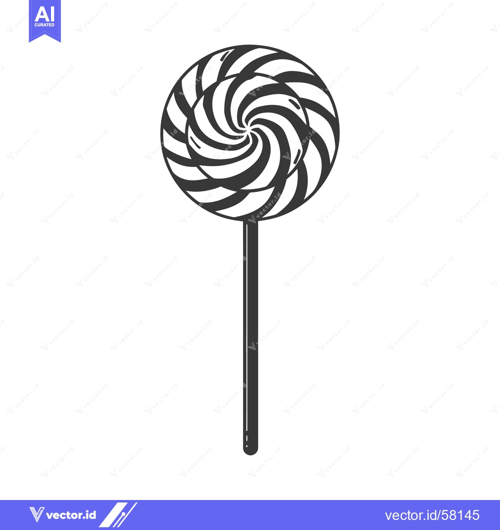 Premium Vector of An isolated illustration depicting a swirled lollipop with a stick
