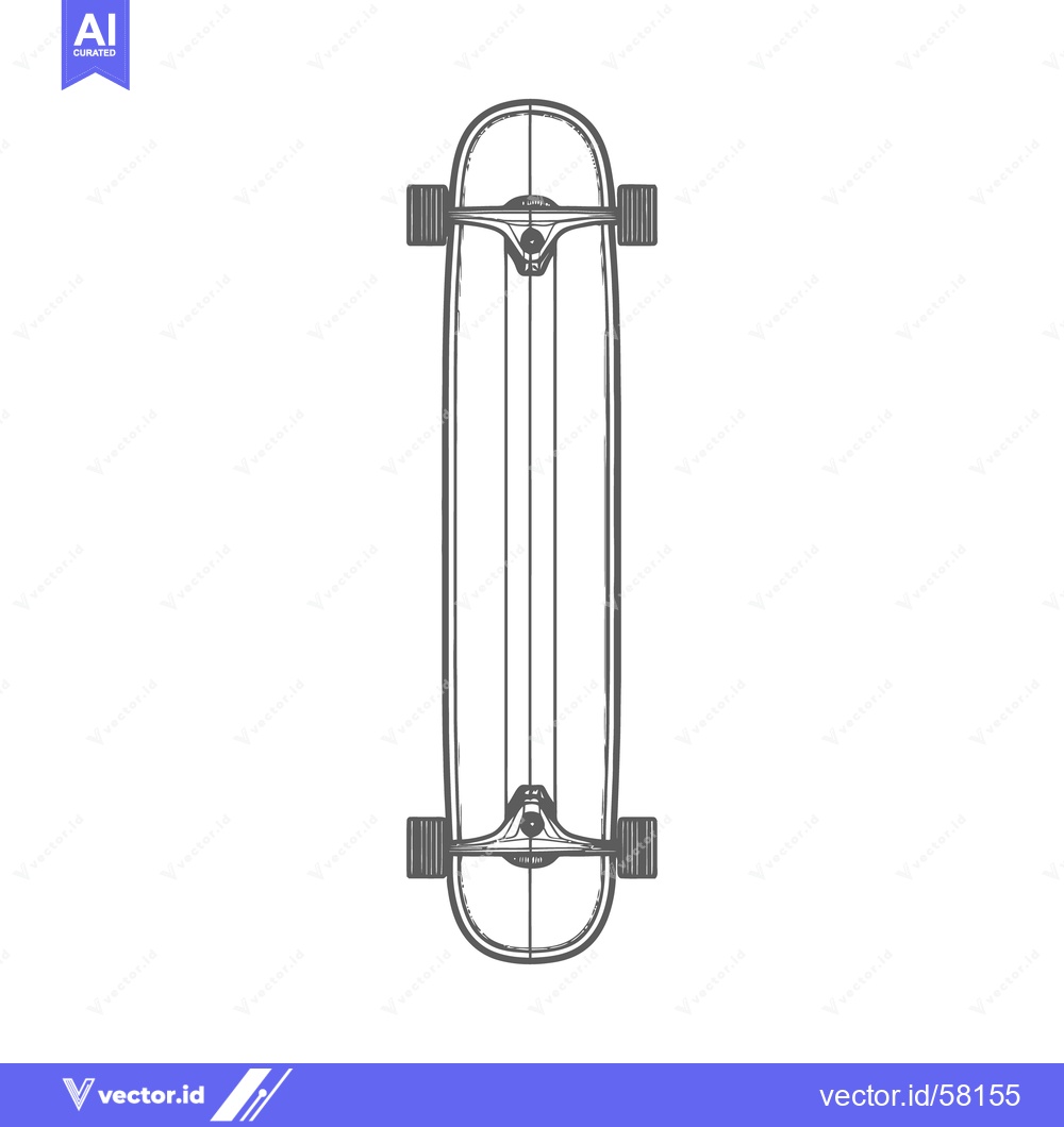 Premium Vector of The stylized illustration of a long skateboard with wheels
