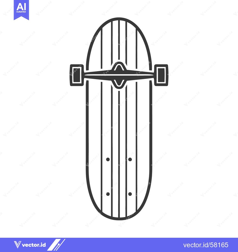 Premium Vector dari An overhead vector illustration of a skateboard on a white background