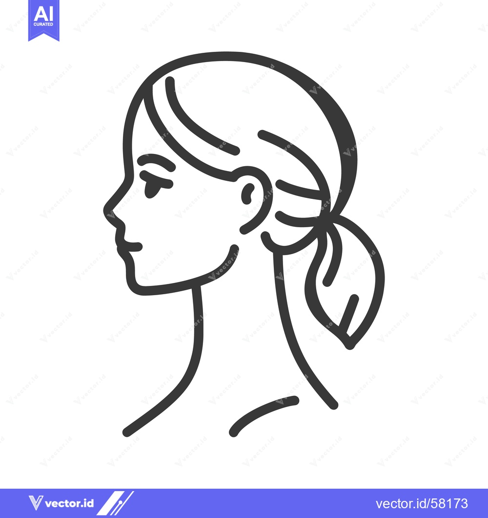 Premium Vector of A simple line drawing of a woman in profile