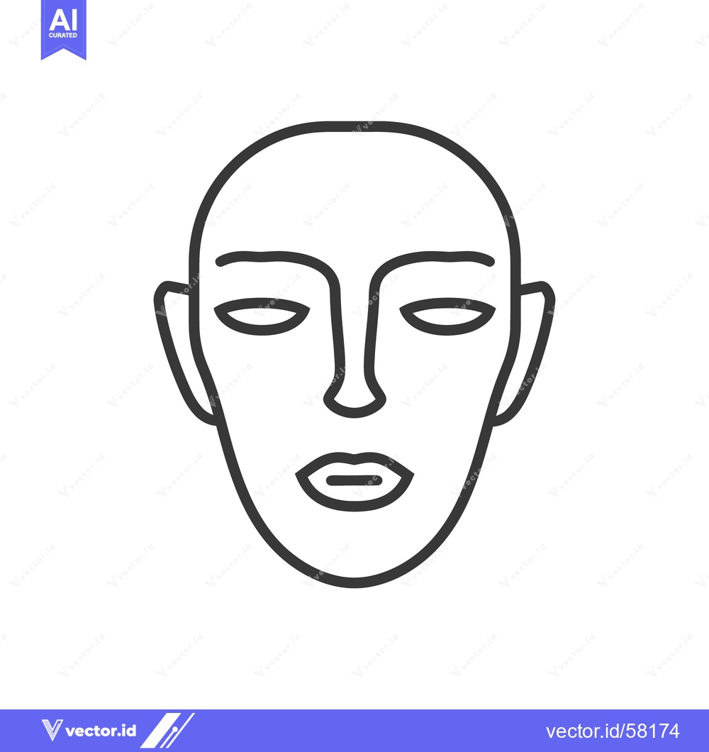 Premium Vector of A simple black and white line drawing of a human face
