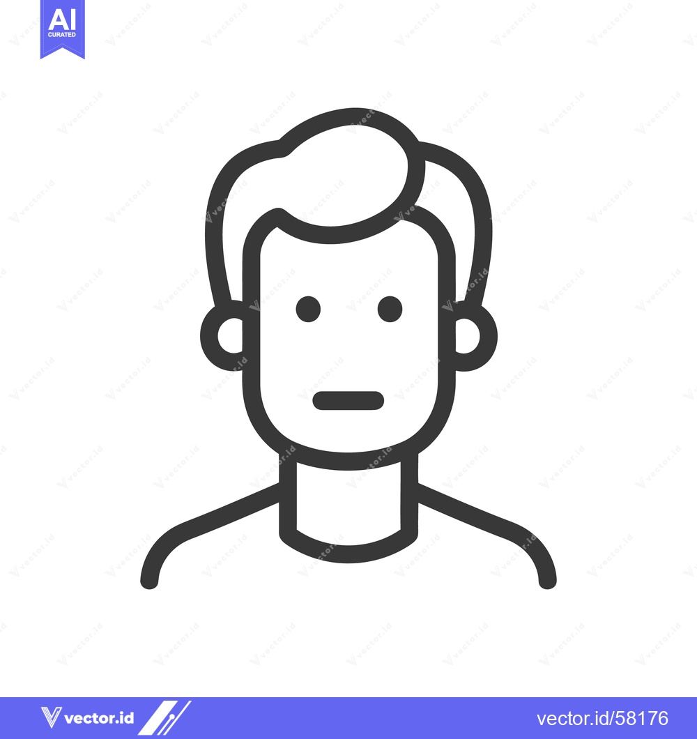 Premium Vector of A simplified line drawing depicting a male person or figure