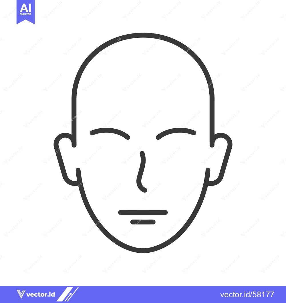 Premium Vector dari Simple Vector Illustration Depicting a Human Face with Closed Eyes