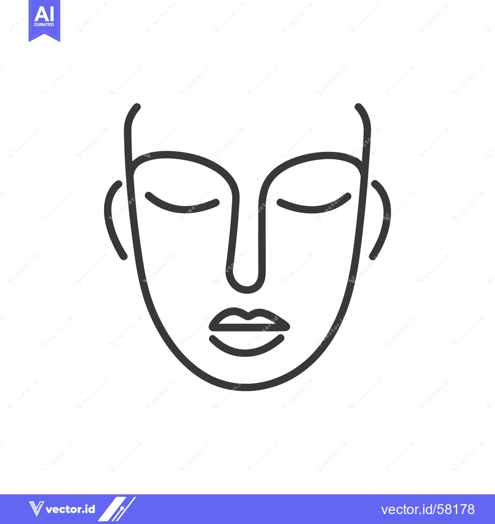 Premium Vector dari A simple graphic of a human face with closed eyes