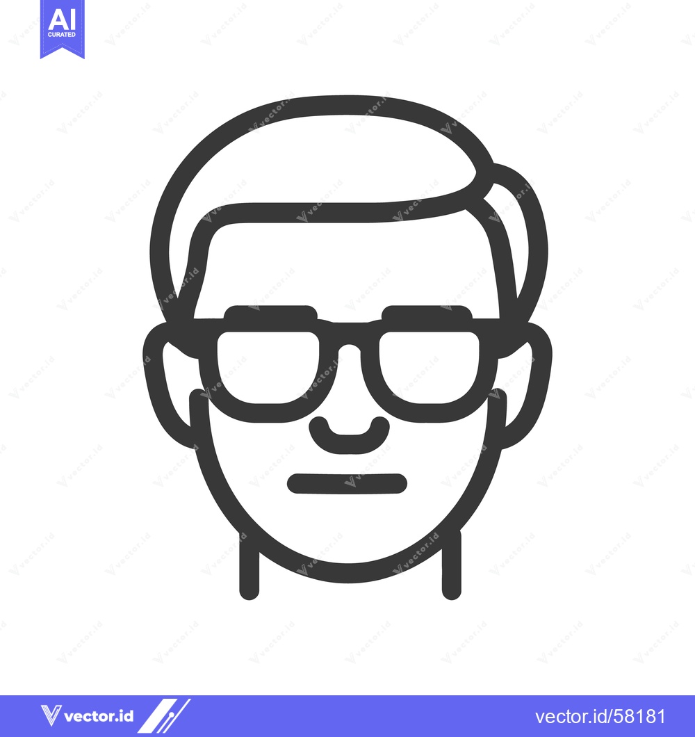 Premium Vector dari A simple linear illustration of a person wearing eyeglasses