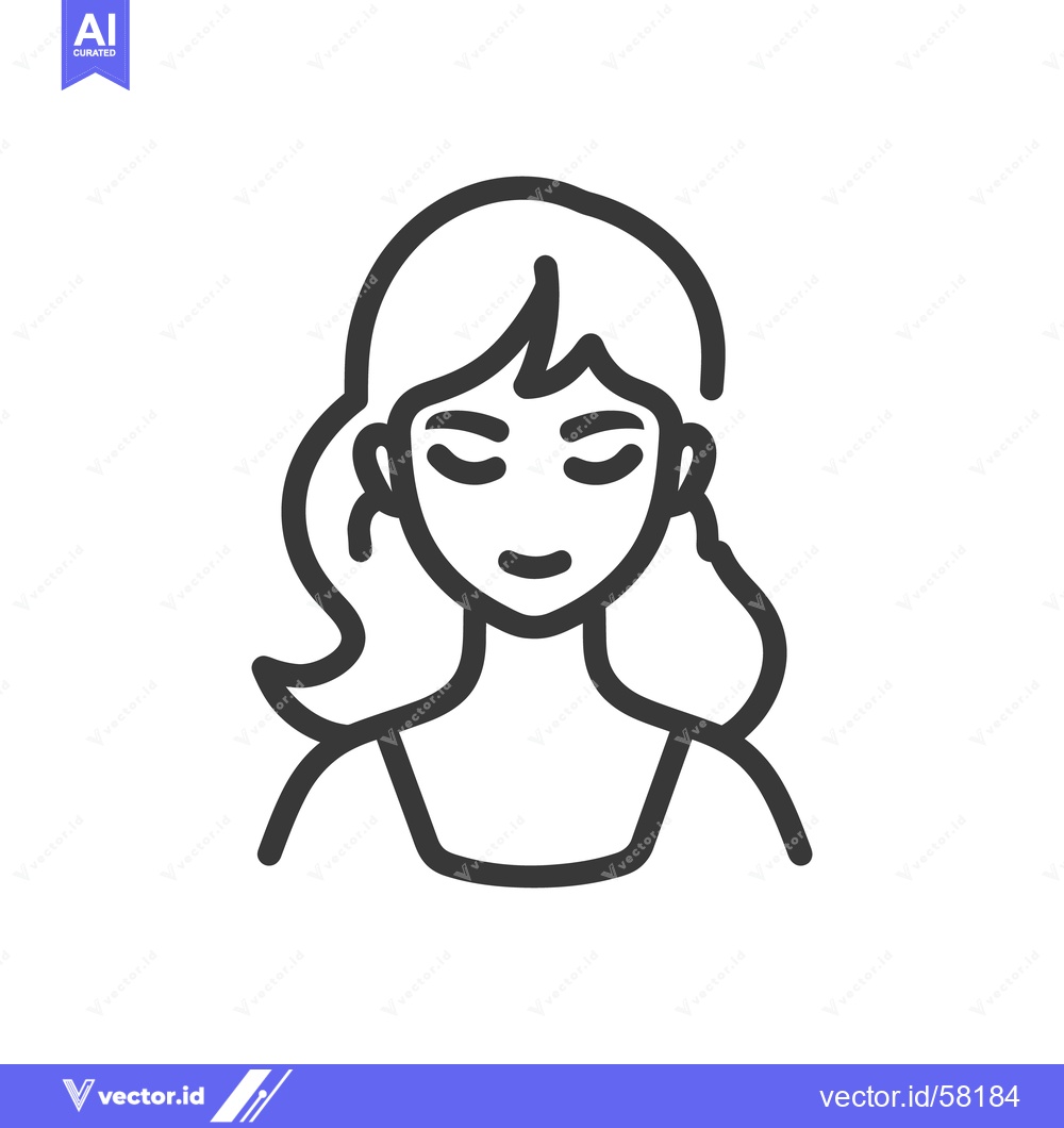Premium Vector dari Minimalist Line Art Portrait of a Serene Woman with Closed Eyes