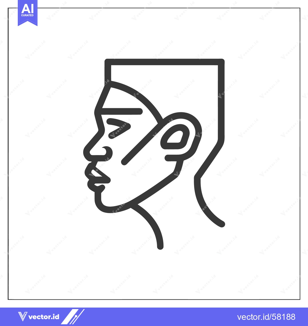 Premium Vector dari Minimalist Line Art: Profile of a Person's Face and Neck