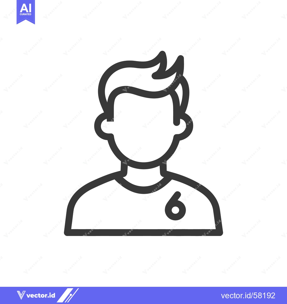 Premium Vector of Minimalist Icon of Faceless Soccer Player with Number Six Jersey