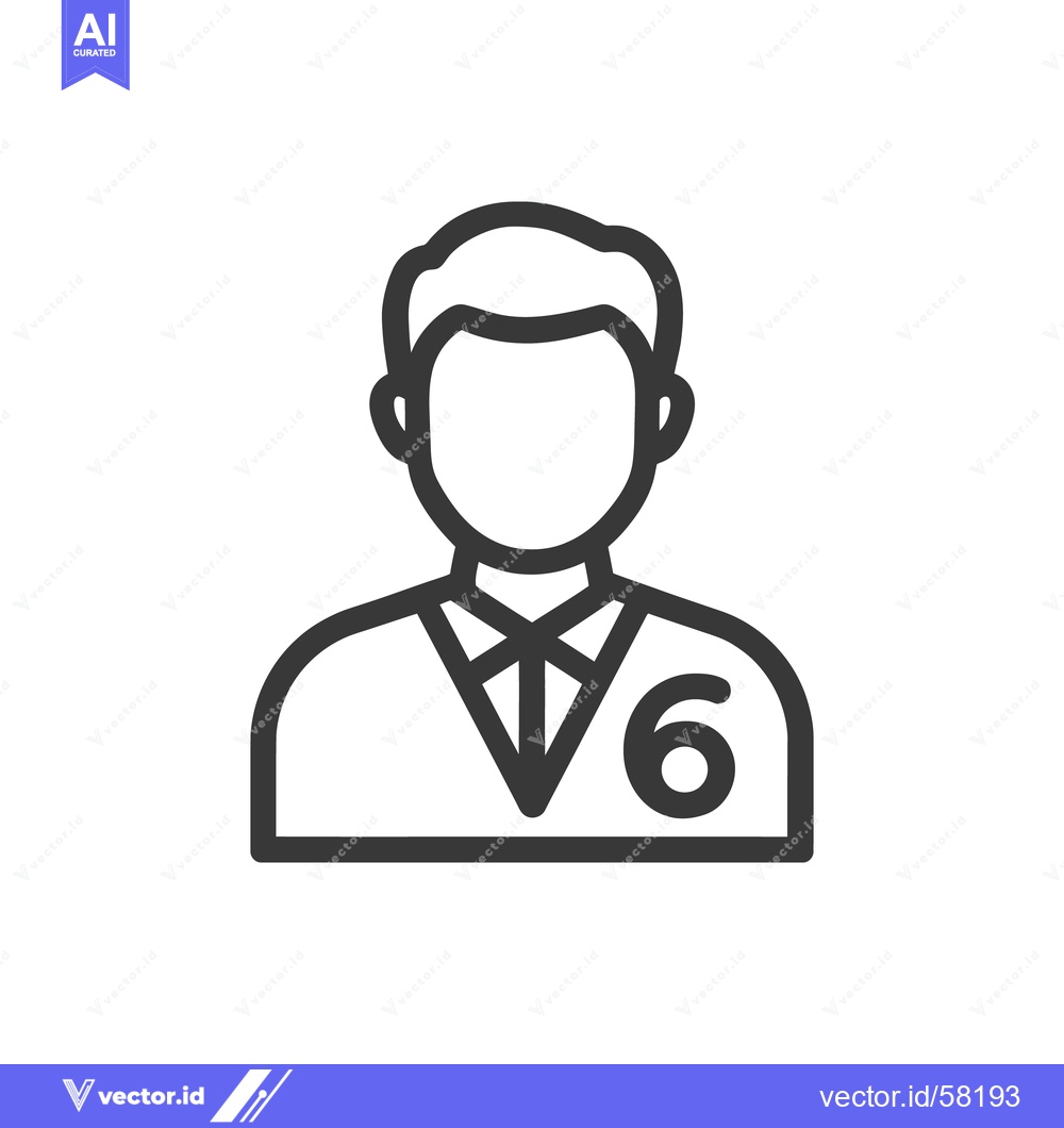 Premium Vector dari Minimalist Icon of a Person Wearing a Numbered Jersey