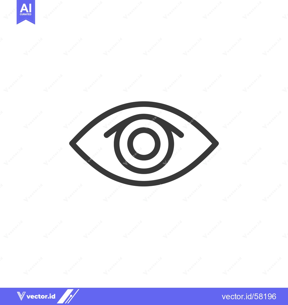 Premium Vector dari Minimalist Eye Icon: Simple, Clean Line Art on White Background