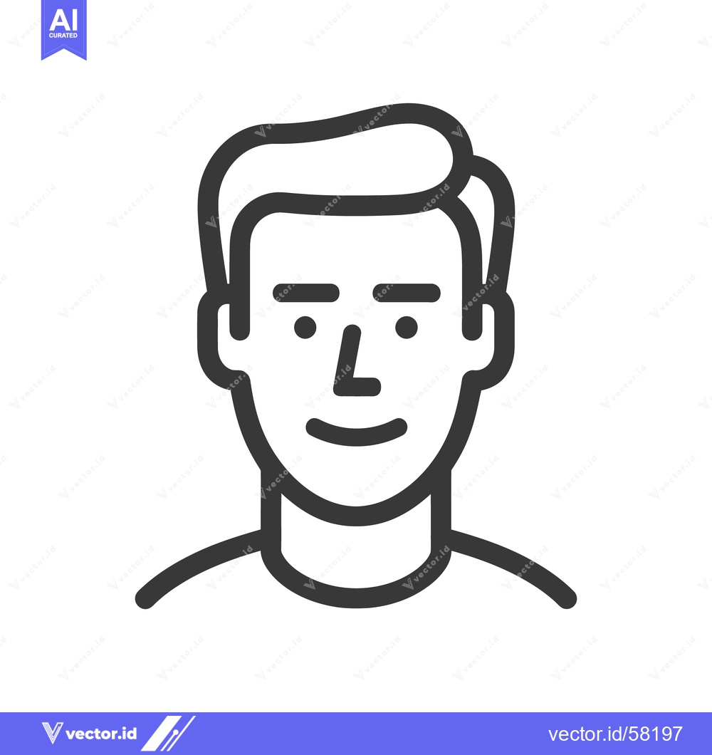 Premium Vector dari Minimalist Portrait: Simple Line Art of a Smiling Man's Face