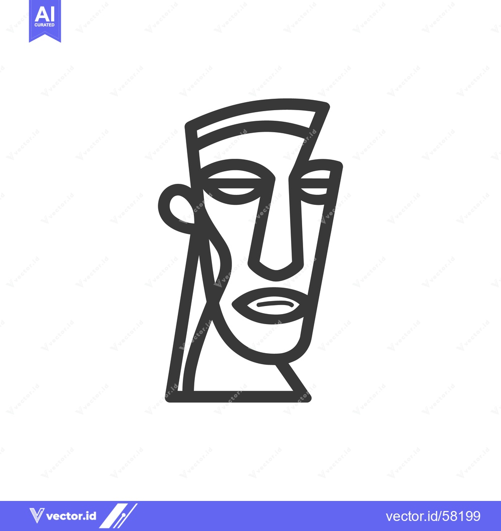 Premium Vector of Minimalist Line Art: Abstract Face Portrait with Geometric Hair Design