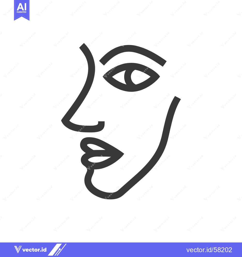 Premium Vector of Minimalist Line Art: Elegant Female Face Profile Illustration