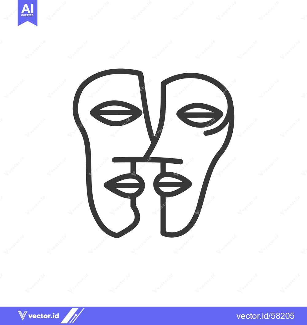 Premium Vector dari Minimalist Line Art: Abstract Faces Intertwined, Modern Graphic Design
